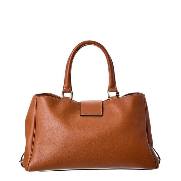 Celine Appoline Medium Leather Tote, Brown - Picture 2 of 4